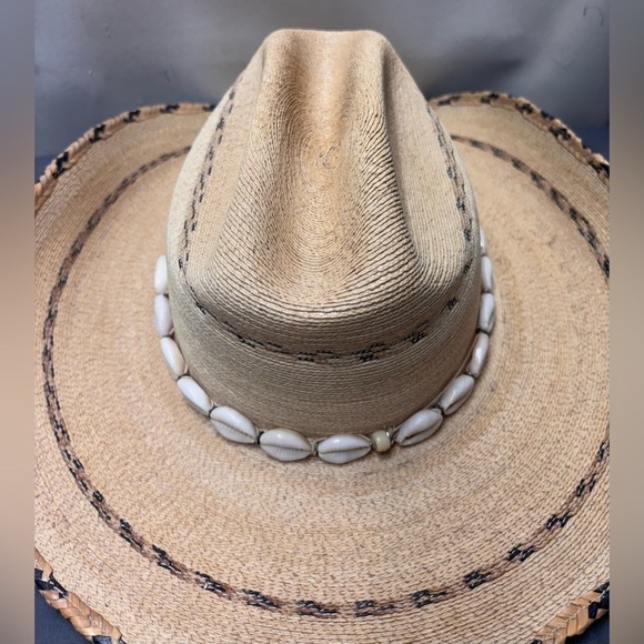 Sun Body Vintage Women’s Palm Leaf Bound Edge Handmade Cowboy Hat Size 7/56 Mex main image 9